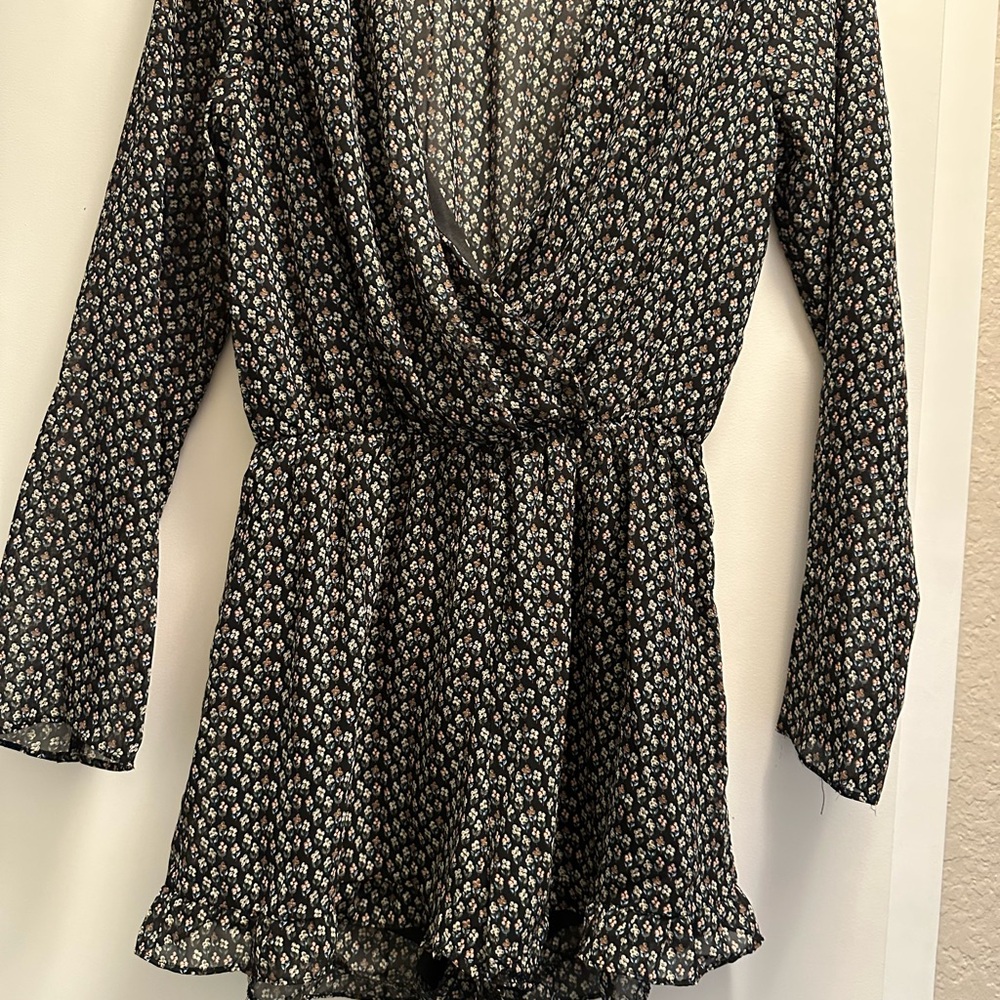 Cecico Black Floral Blouse
